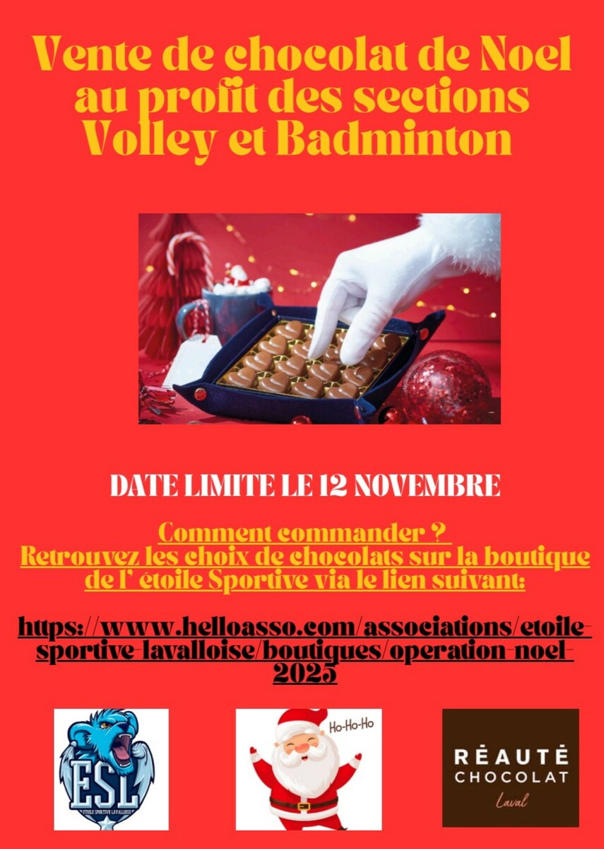 Vente des chocolats de Noël 2025