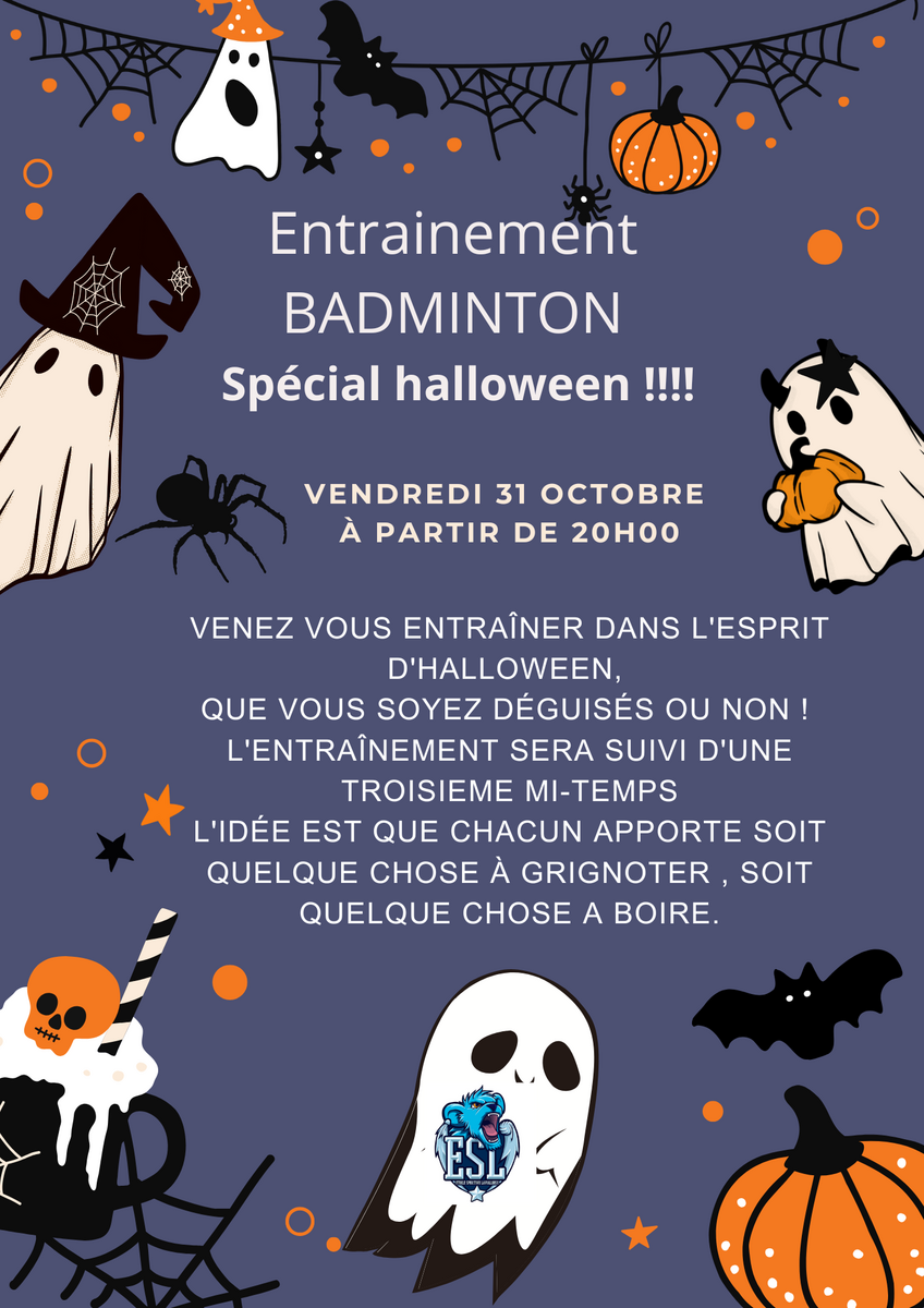 🎃 BADMINTON (ENTRAINEMENT SOUS LE THEME D'HALLOWEEN)