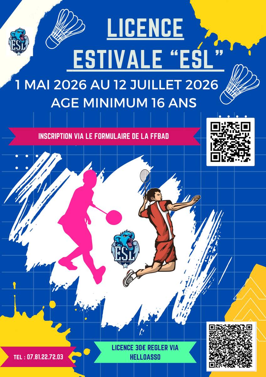 LICENCE ESTIVALE DADMINTON