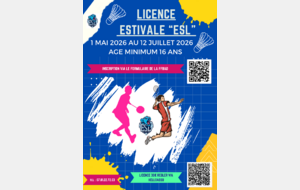 LICENCE ESTIVALE DADMINTON