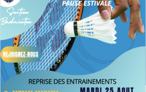 REPRISE ENTRAIEMENT BADMINTON