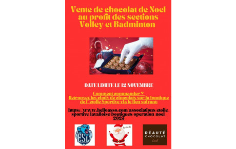 Vente des chocolats de Noël 2025